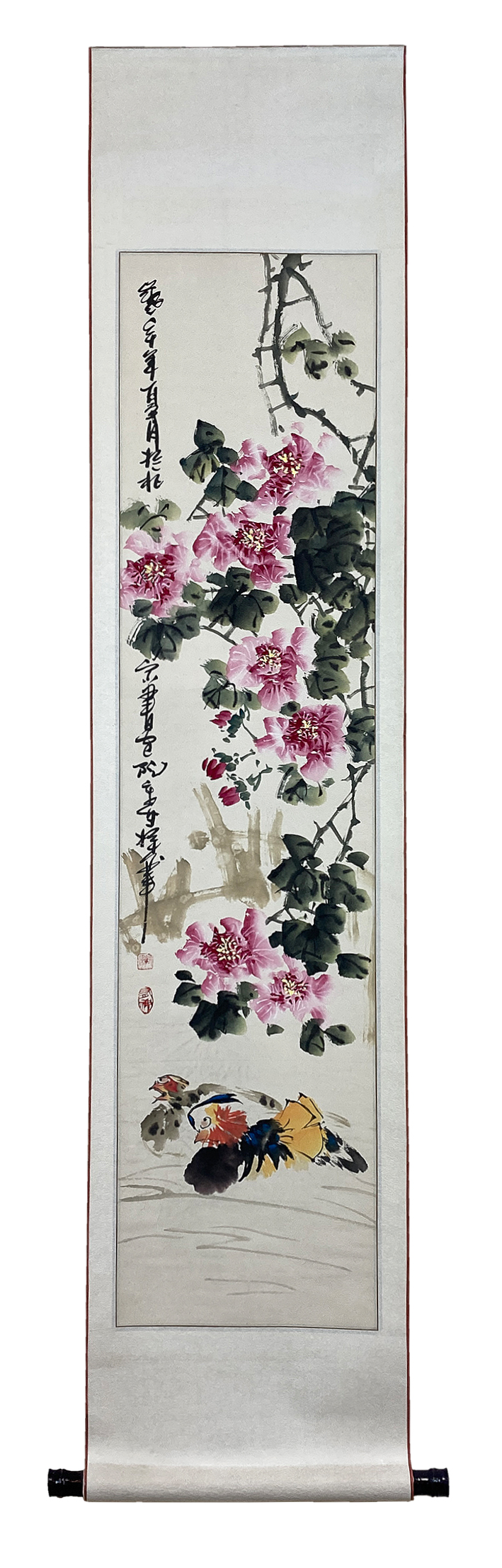 Vier Chinesische Rollbilder Tuschmalerei