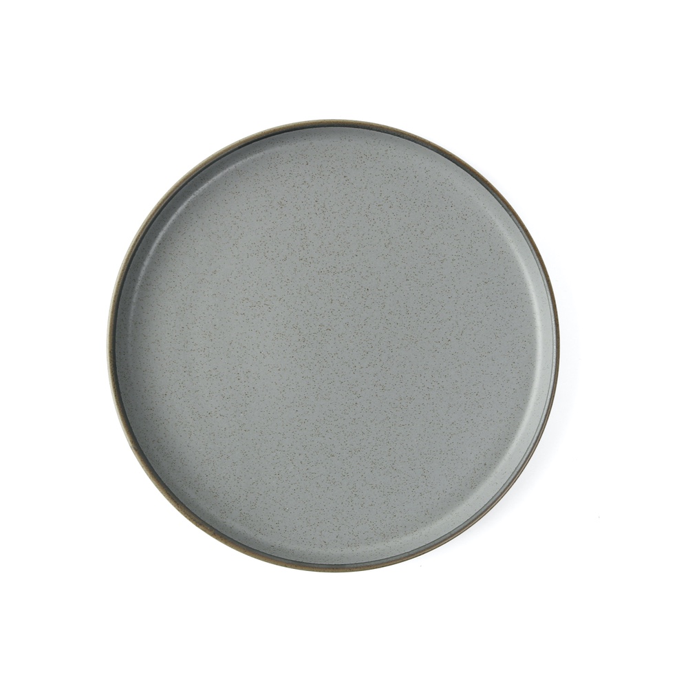 runder Porzellan Teller mit hohem Rand 20cm in granit-grau runder Porzellan Teller mit hohem Rand 20cm in granit-grau