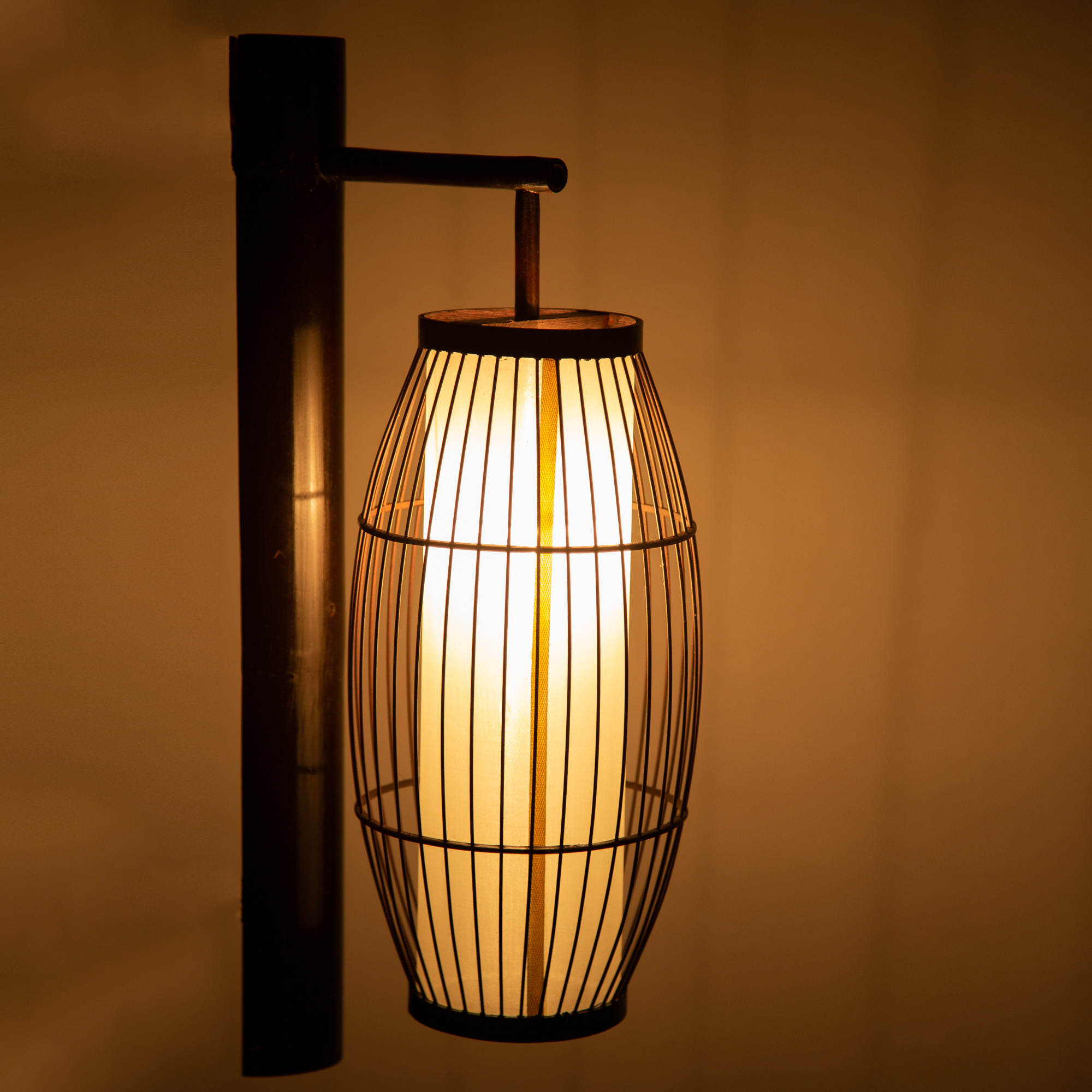 Bambus Wandlampe