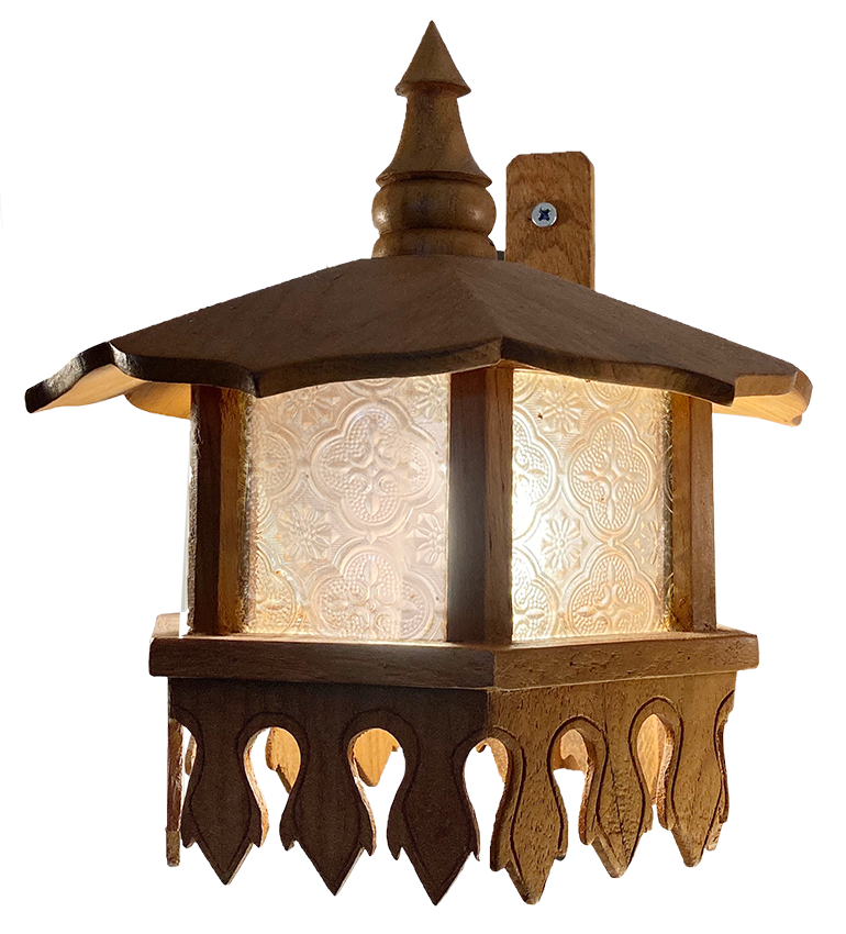Holz-Wandlampe