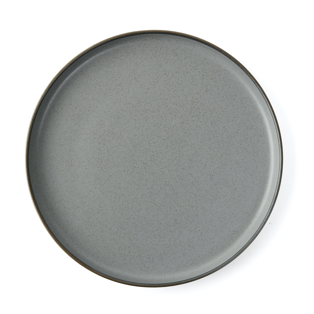 runder Porzellan Teller mit hohem Rand 25cm in granit-grau runder Porzellan Teller mit hohem Rand 25cm in granit-grau