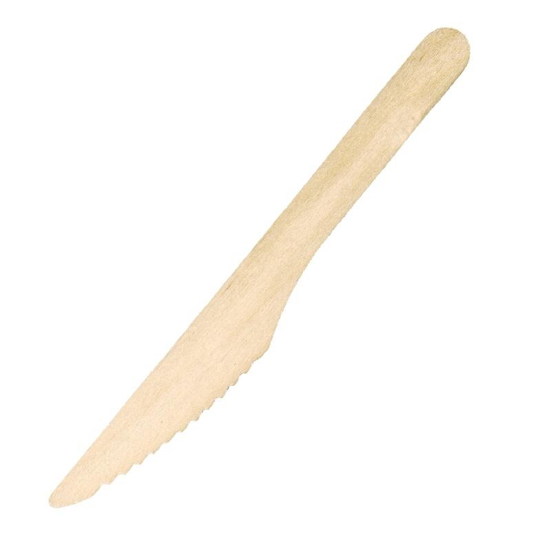 Fiesta Compostable Einweg Holzbesteck Messer Biologisch abbaubar