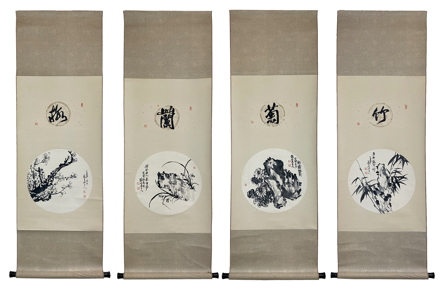 Chinesische Rollbilder 4/Set